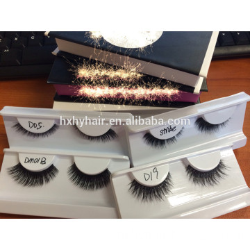 Hot sale!!! 2014 new styles 100% real mink fur strip false eyelashes with OEM package